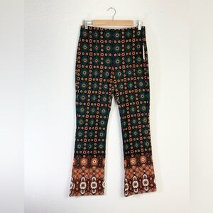 Anthropologie Maeve The Margot Floral Knit Flare Pants Sz S